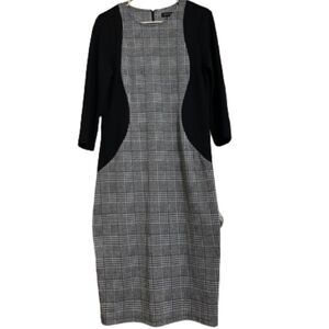 SPENSE WOMEN’s BODYCON BLACK & WHITE HOUNDSTOOTH KNIT DRESS Size 8